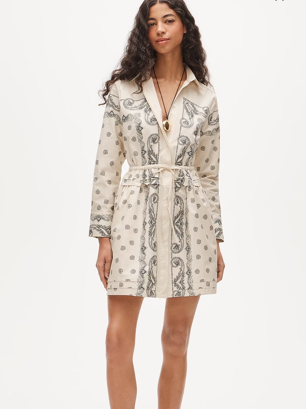 NWT J. Crew Elena mini shirt-dress in bandana-print cotton poplin size 6